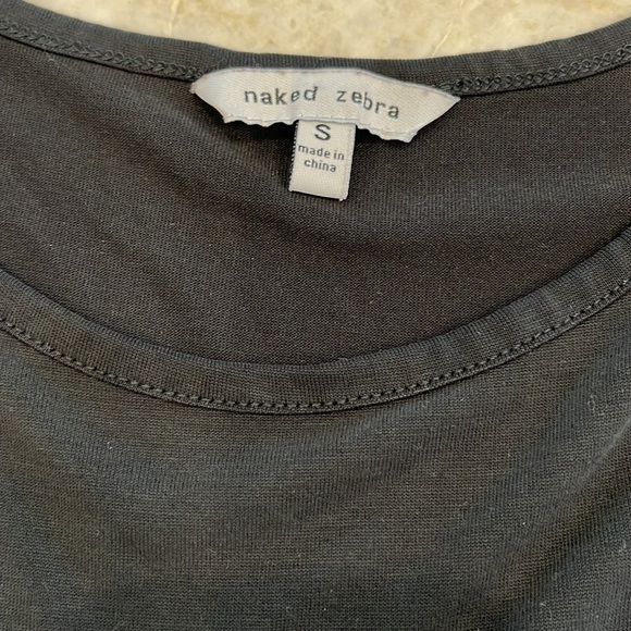 Naked Zebra Boutique Brand | Modal Cold Shoulder Top | Dark Grey | Women’s Small - Picture 5 of 9